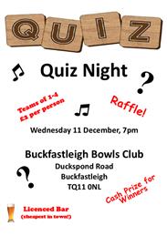 Quiz Night - 11 Dec 2024, 7pm